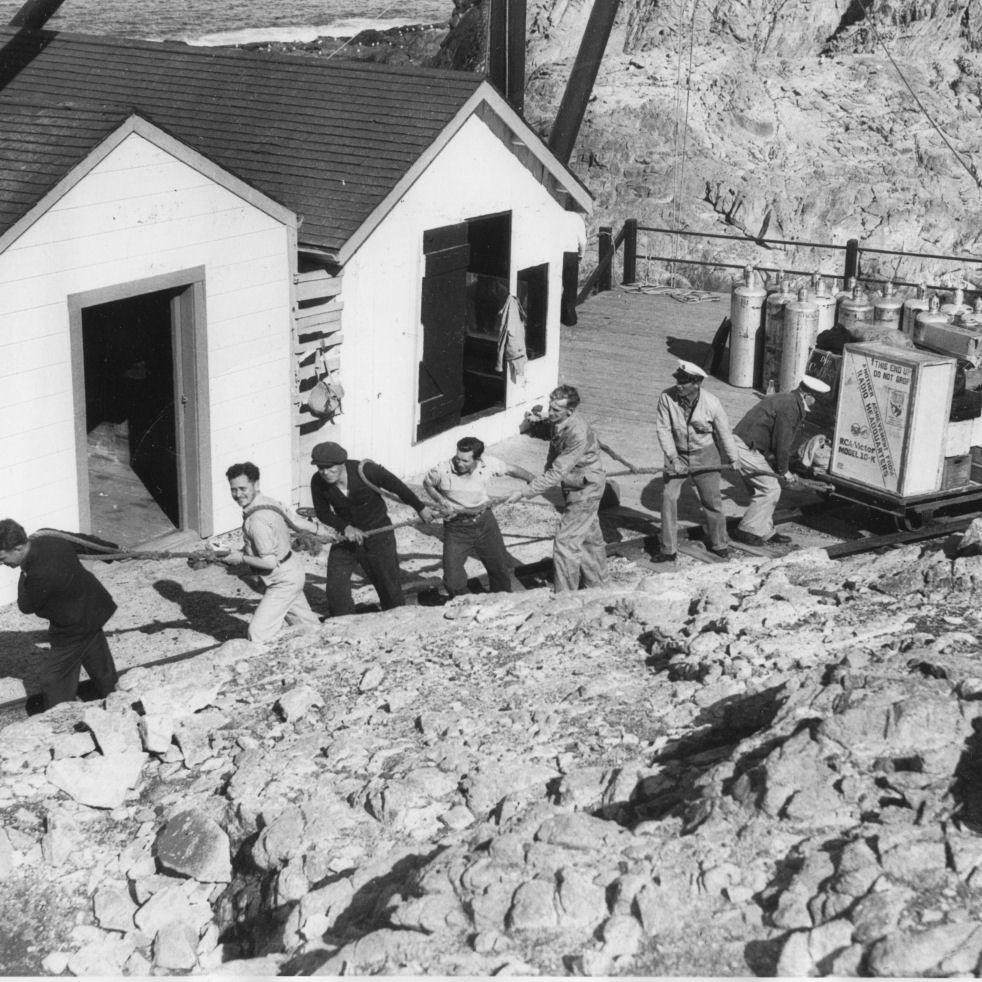 Farallon Island Railroad at North Landing, 1937