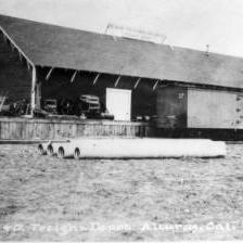 N-C-O Reefer #500 or #501 at the freight house in Alturas, CA circa 1914.