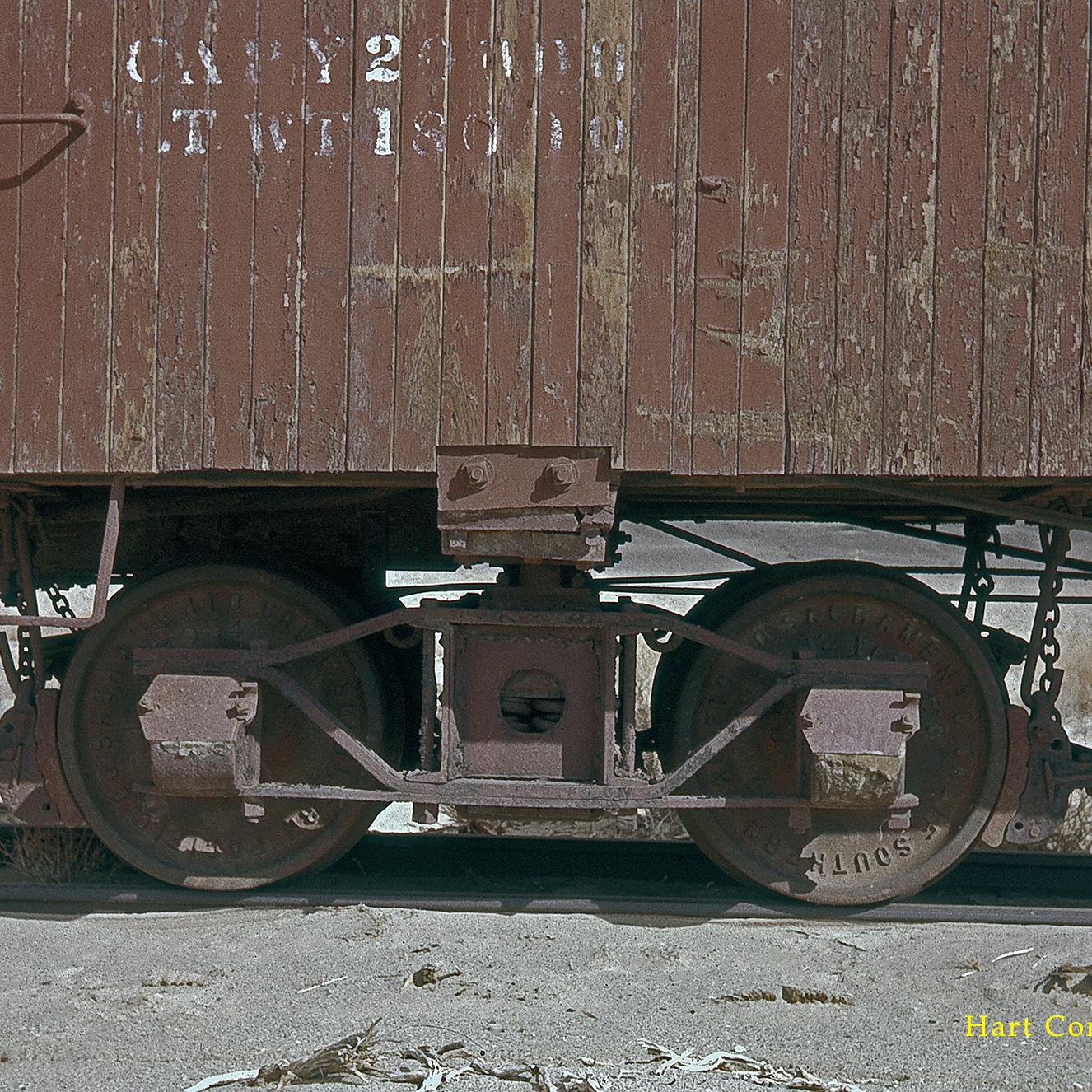 Truck on Boxcar Behind Gondola #310, Keeler.