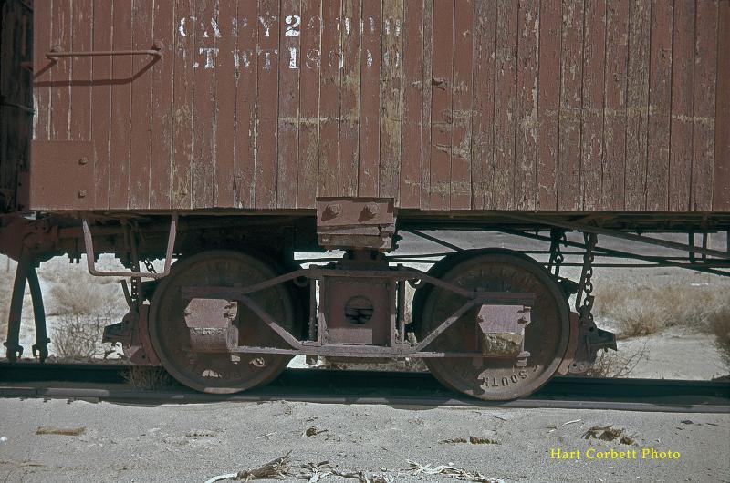 Truck on Boxcar Behind Gondola #310, Keeler.