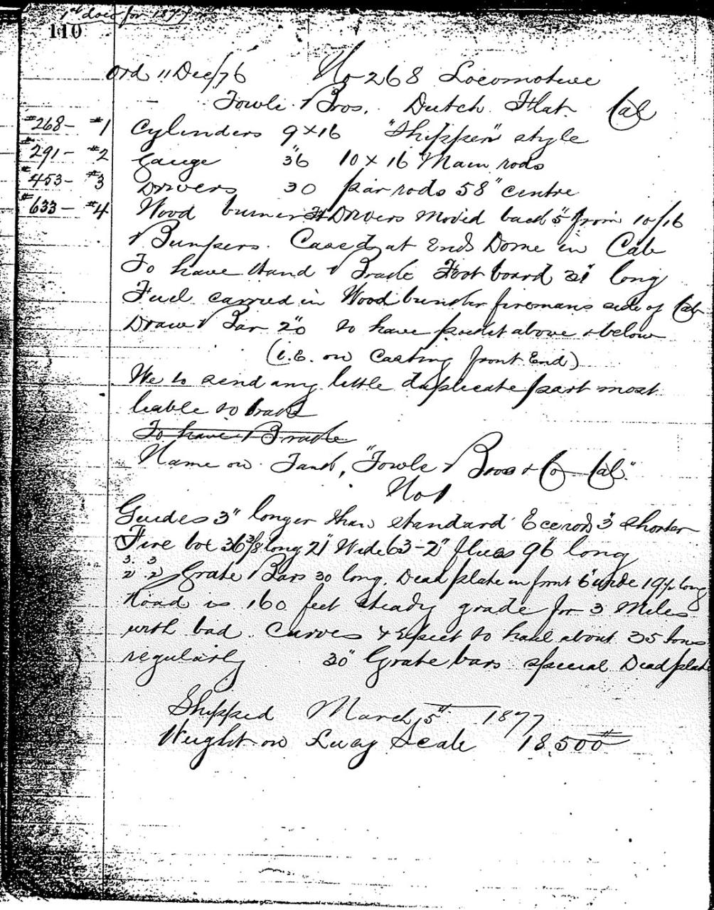 No-1,-Porter-268-specification