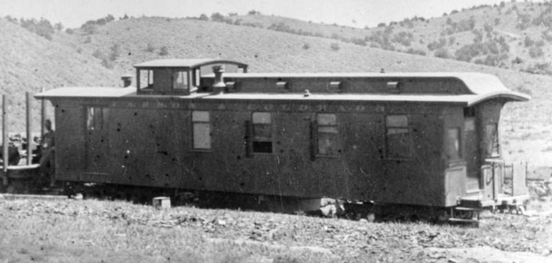 C&C Caboose #2 and Train near Mt Montgomery - Detail.