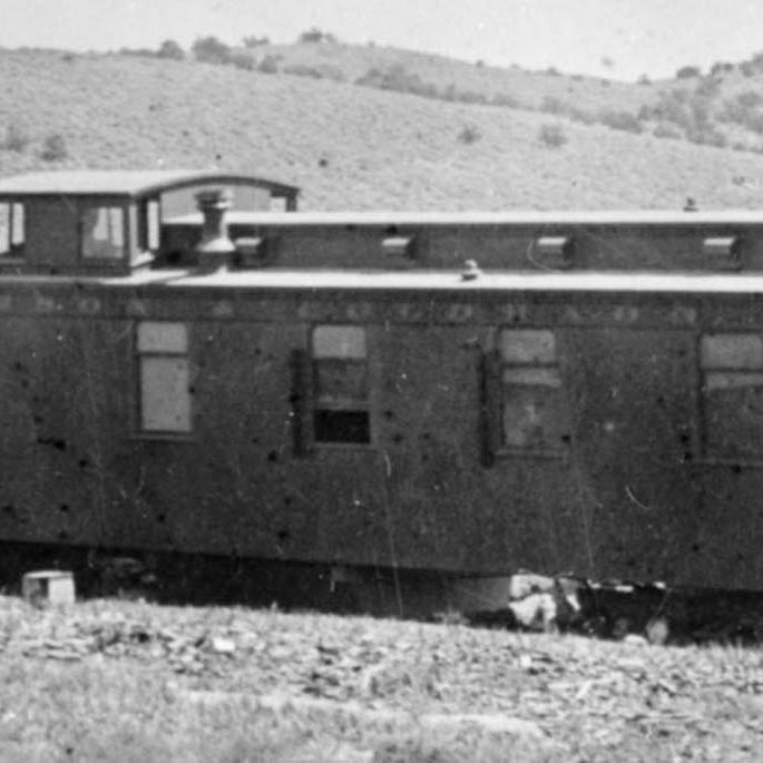 C&C Caboose #2 and Train near Mt Montgomery - Detail.