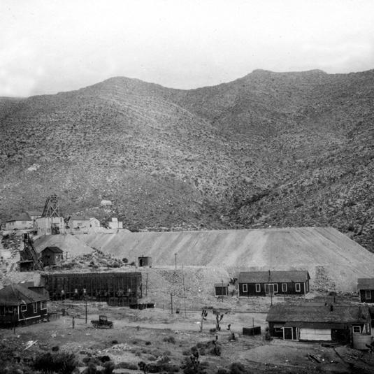 Yellow Pine mine and camp. Circa 1921.