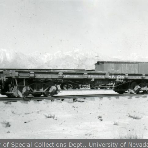Flat Car #238 in Owenyo, May 12, 1950.