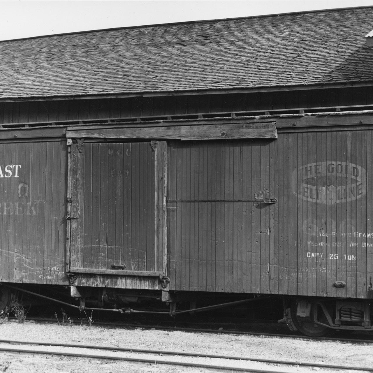 Boxcar #1512 in San Luis Obispo, 1938.