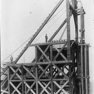 Headframe under construction