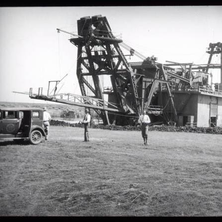 Gold dredge of Natomas Company of California, near Folsom, Sacramento County