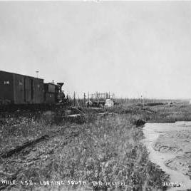 T. 85. Mile 452. Looking south. End of steel. July 26, [19]19.