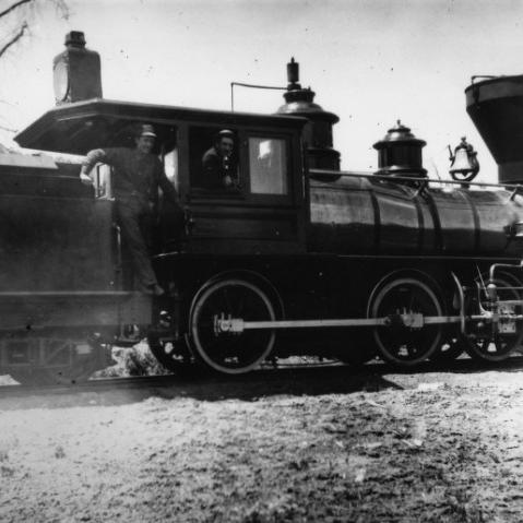 Locomotive #3 at unknown location, circa 1893.