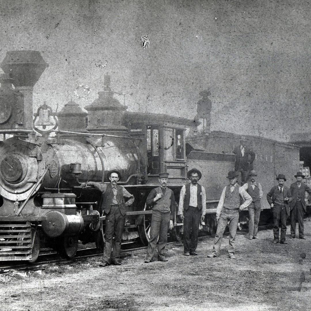 4-4-0 #5 and train, ca.1885