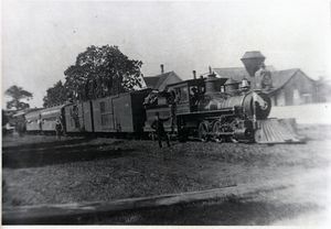 Mixed Train at Dallas, OR. Sumpter Valley Archives.