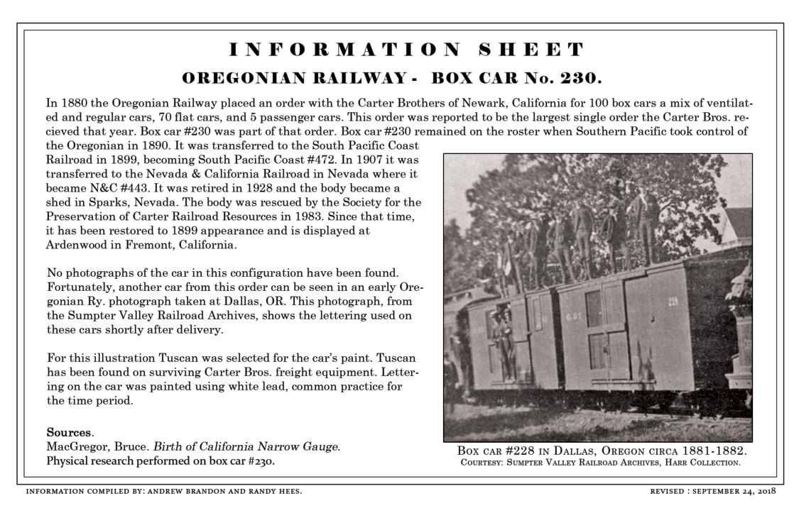 Oregonian Railway: Box Car #230, circa 1880, by Andrew Brandon.