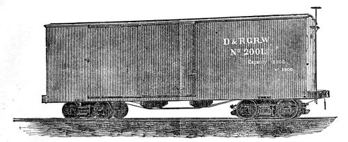 Billmeyer & Smalls nine ton narrow gauge boxcar built for the Denver & Rio Grande Railway.